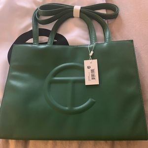 Telfar Medium ‘Leaf’ Green shopping tote SOLD